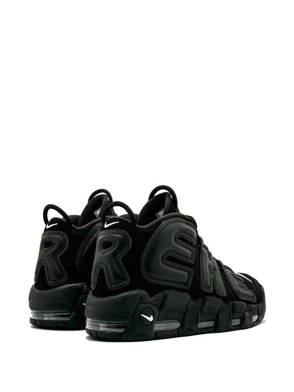 X Supreme Air More Uptempo Suptempo Black Sneakers