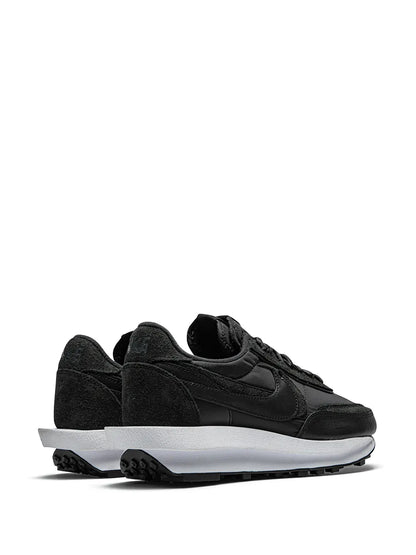 X Sacai Ldwaffle Black Nylon Sneakers