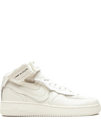 X Comme Des Gar n Air Force 1 Mid White Sneakers