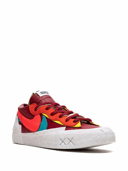 X Kaws X Sacai Blazer Low Red Sneakers