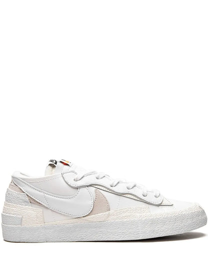 X Sacai Blazer Low White Patent Leather Sneakers