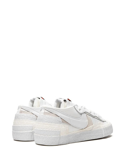 X Sacai Blazer Low White Patent Leather Sneakers