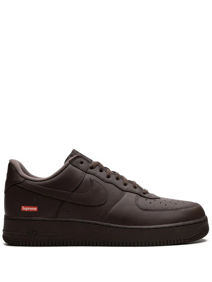 X Supreme Air Force 1 Brown Sneakers