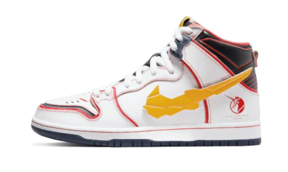 styleora SB Dunk High Shoes White Amarillo Gundam RX-0 Unicorn styleora